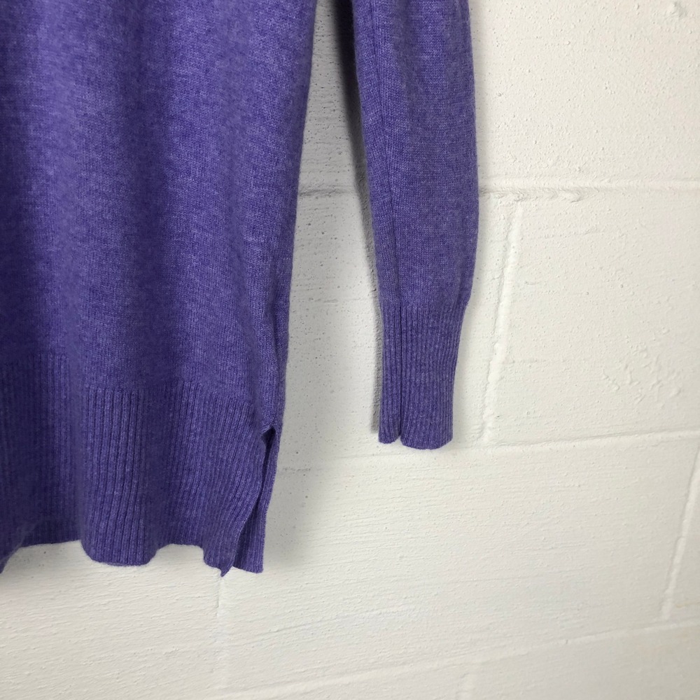WoolOvers Womens Cashmere Merino Deep V Neck Tunic Size S Purple Quiet Luxury - Picture 5 of 12